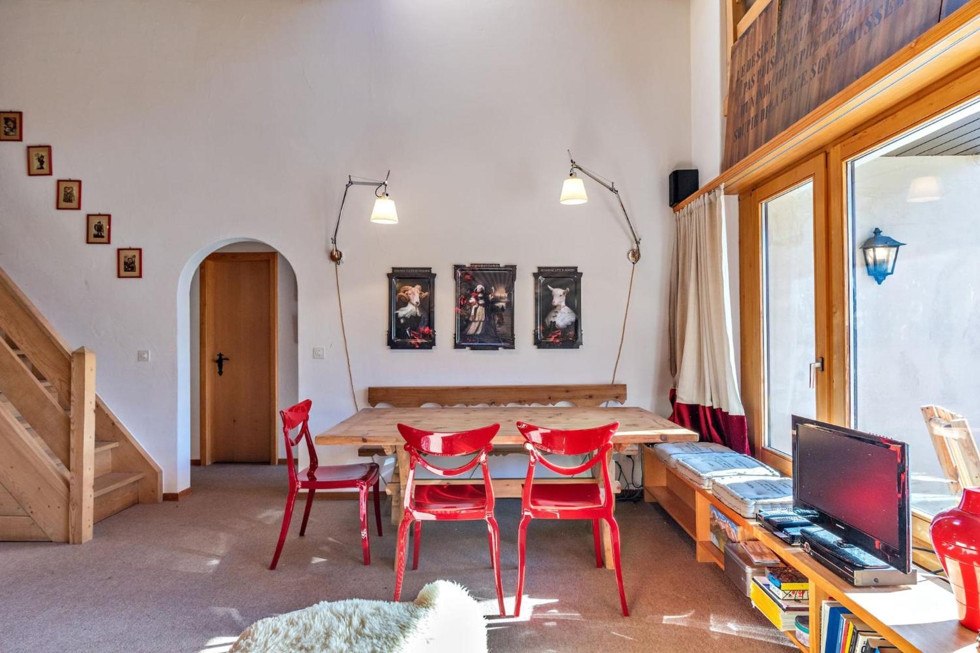 Ferienwohnung Chesa Panorama B - La Punt Exterior foto
